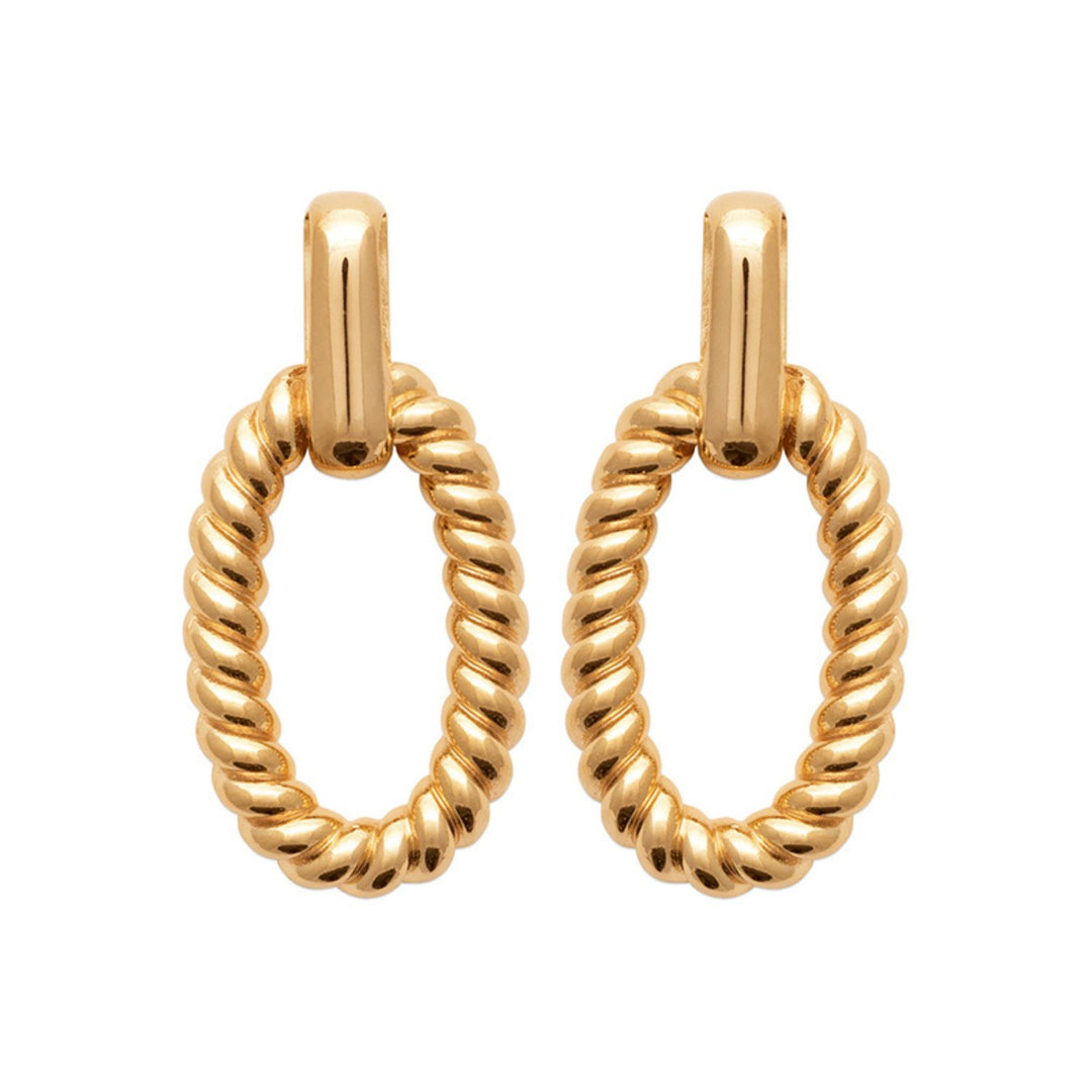 18ct Gold Vermeil Textured Paperclip Earrings