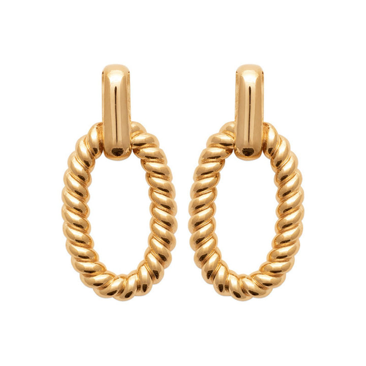 18ct Gold Vermeil Textured Paperclip Earrings