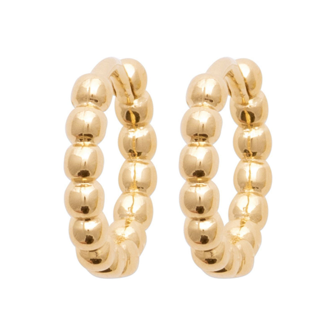 18ct Gold Plated Beaded Huggies