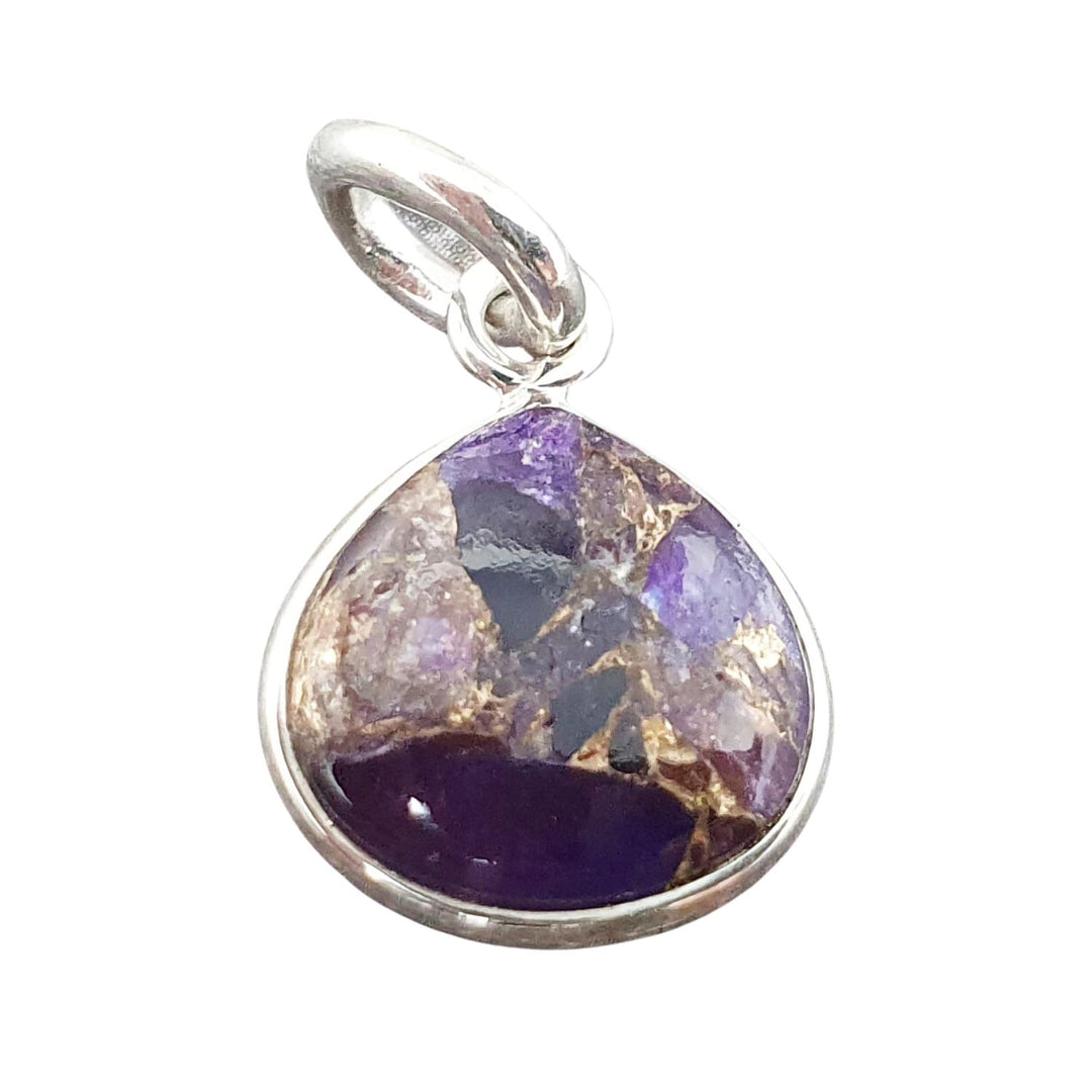 925 Sterling Silver Round Bezel Pendant Amethyst