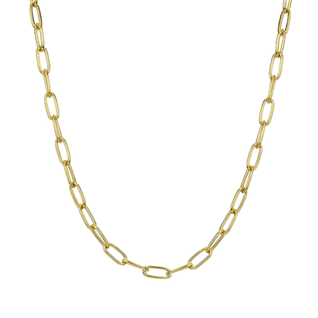 18ct Gold Plated Dainty Paperclip Chain Necklace