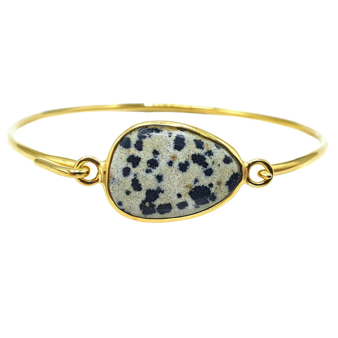 18ct Gold Vermeil Dalmatian Jasper Gemstone Bracelet