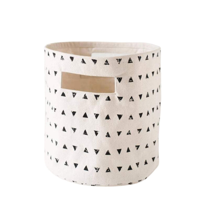 Small Triangle Print Black And White Laundry Storage Basket