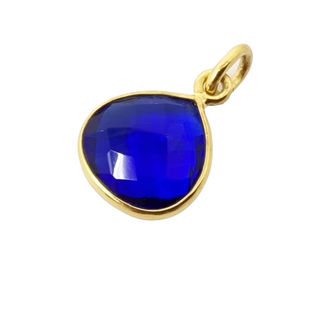 Sapphire September Birthstone Gold Plated Charm