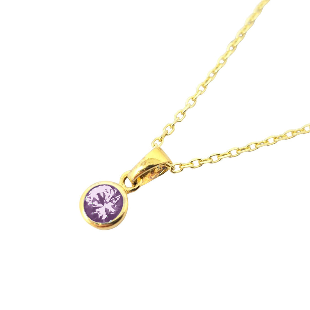 Mini Round Alexandrite June Birthstone Pendant Necklace