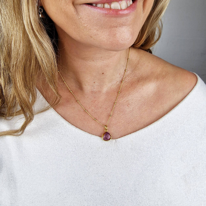 18ct Gold Vermeil Alexandrite Colour Changing June Birthstone Necklace
