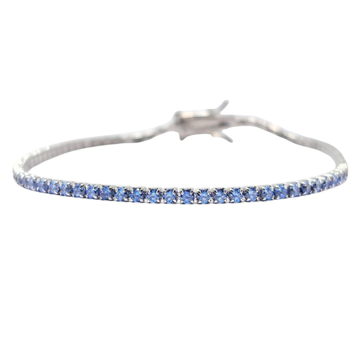 Sterling Silver Aquamarine Gemstone Tennis Bracelet