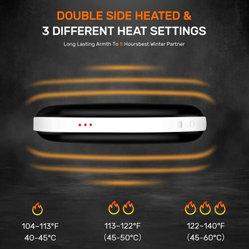 Winter Mini Hand Warmer with 2400mAh USB Rechargeable Power Black