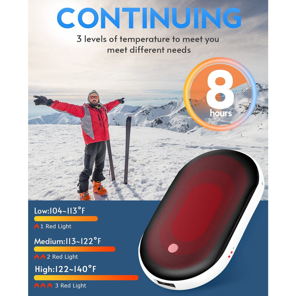 Winter Mini Hand Warmer with 2400mAh USB Rechargeable Power Black