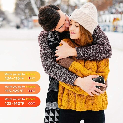 Winter Mini Hand Warmer with 2400mAh USB Rechargeable Power Black