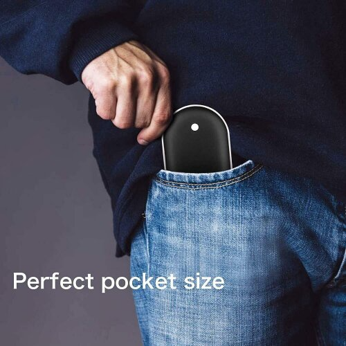 Winter Mini Hand Warmer with 2400mAh USB Rechargeable Power Black
