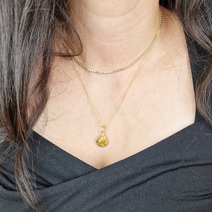 18ct Gold Vermeil Plated Citrine November Birthstone Necklace