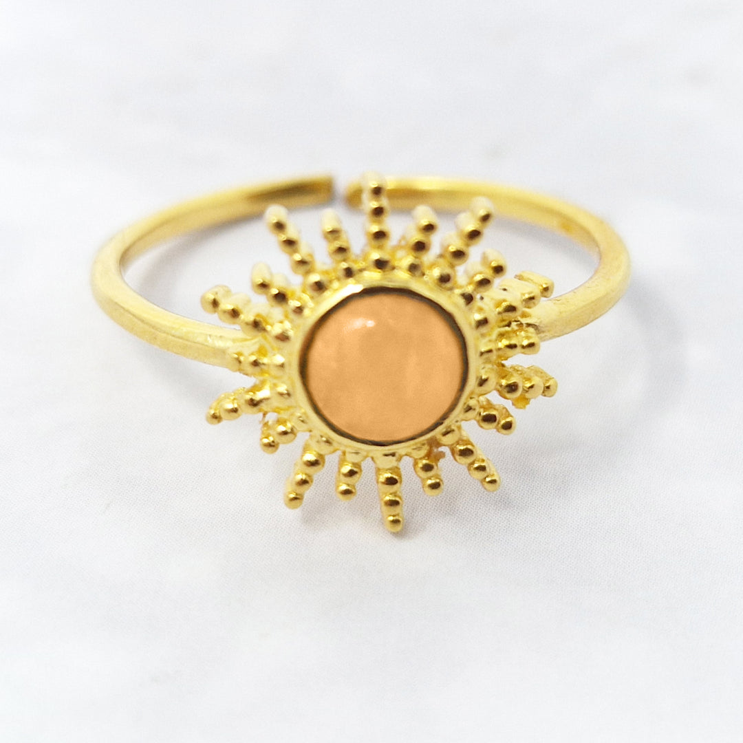 Citrine November Birthstone Sun Gold Plated Ring