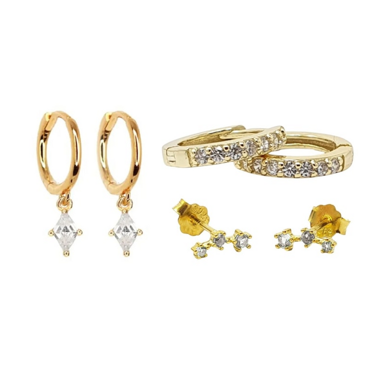 Diamond April Birthstone Earrings Gift Set For Her