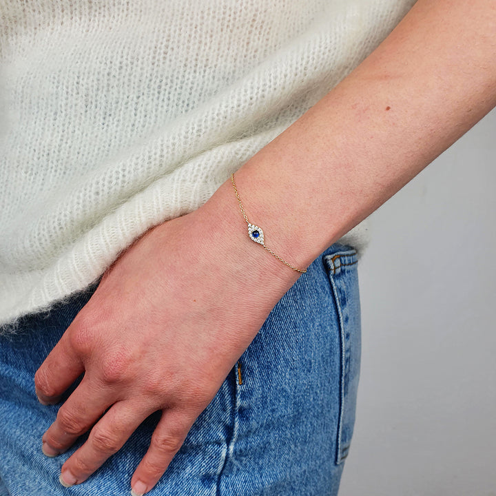 Minimalist Elegant Evil Eye Gold Plated Bracelet
