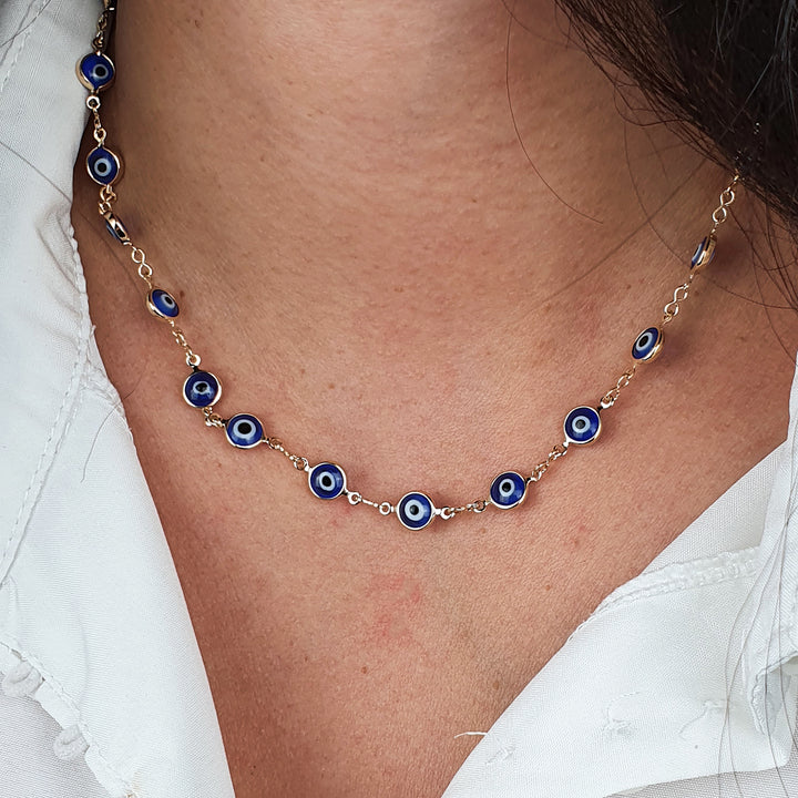 Evil Eye Charm Gold Plated Protection Necklace