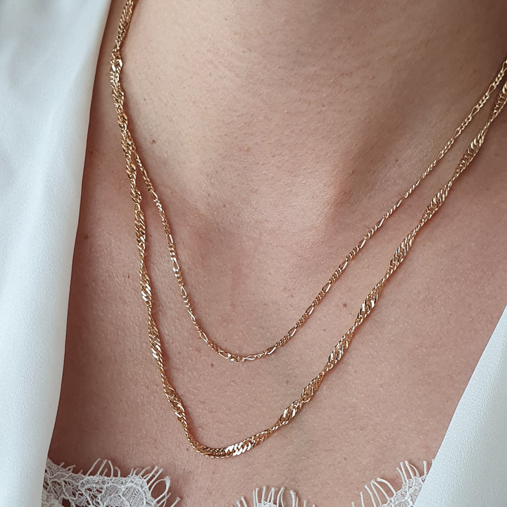 18ct Gold Plated Figaro Chain Necklace