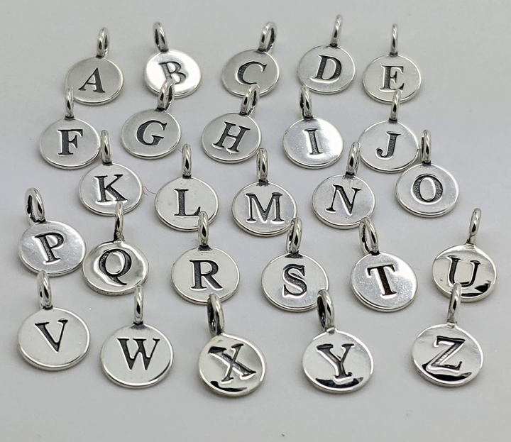 Mini Initial And Heart Birthstone Charm Silver Necklace