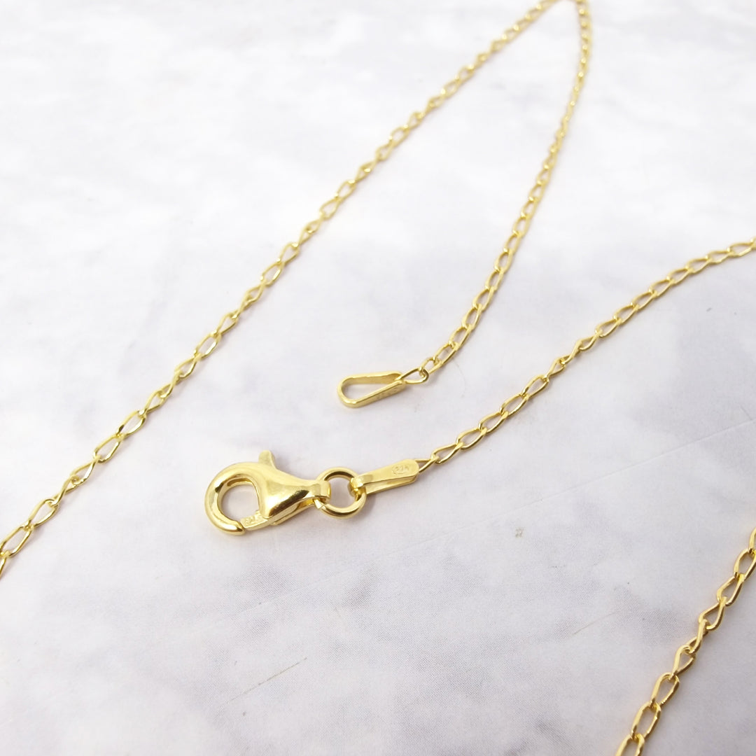 18ct Gold Vermeil Plated Blue Sapphire Necklace