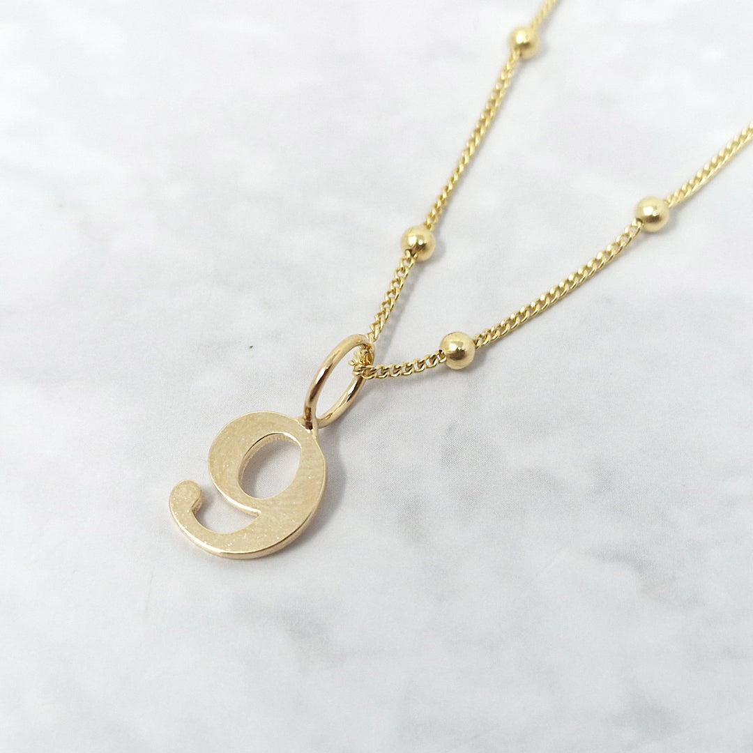 18ct Gold Plated Number Pendant Charm Necklace