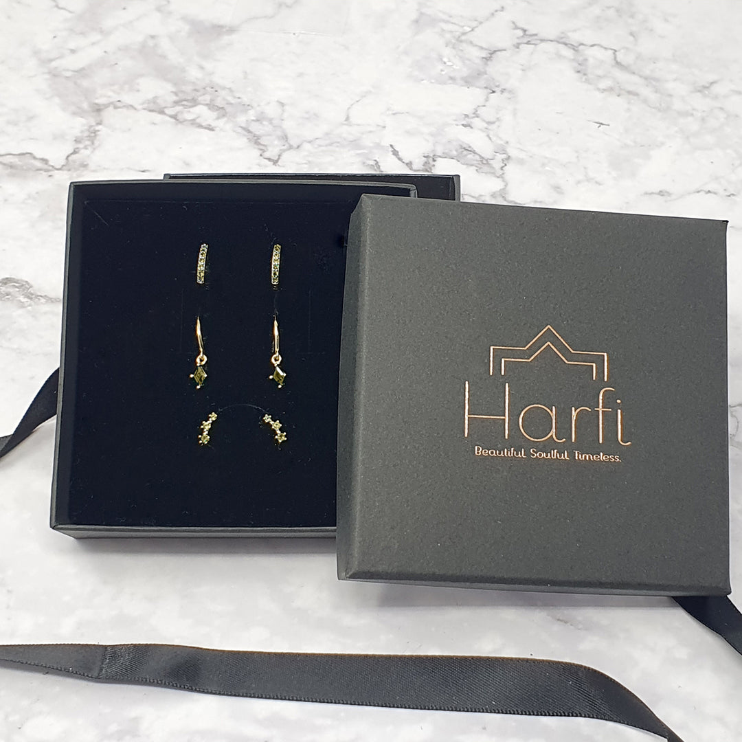 Peridot August Birthstone Earrings Gift Set For Her