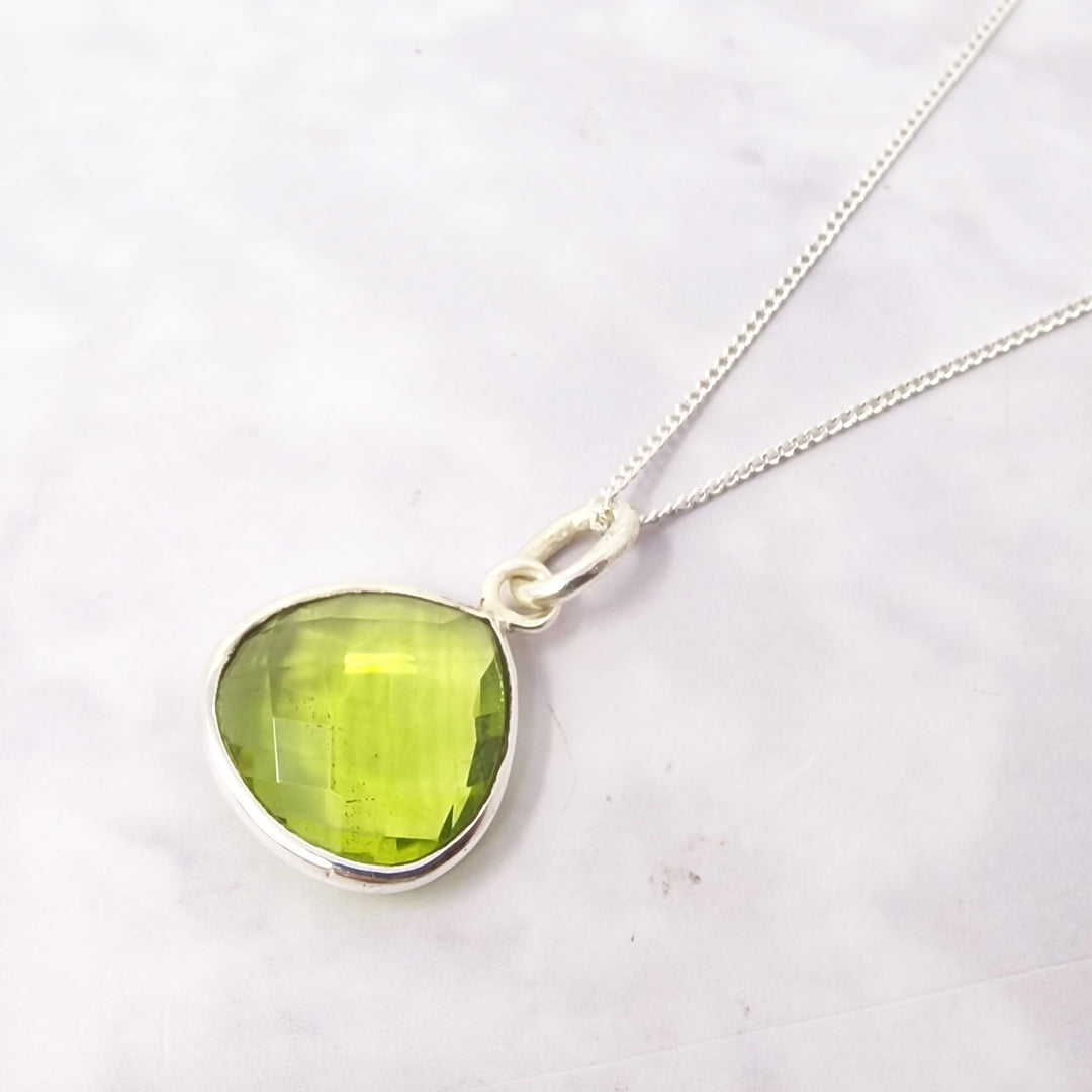 Sterling Silver Peridot August Birthstone Necklace