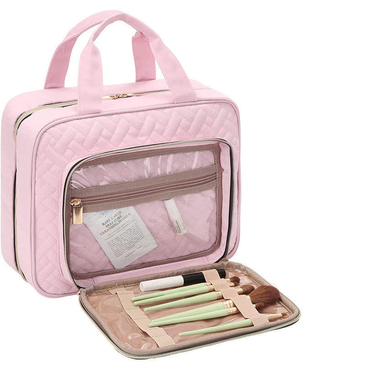 Transparent Hanging Waterproof Toiletry Bag for Women Pink