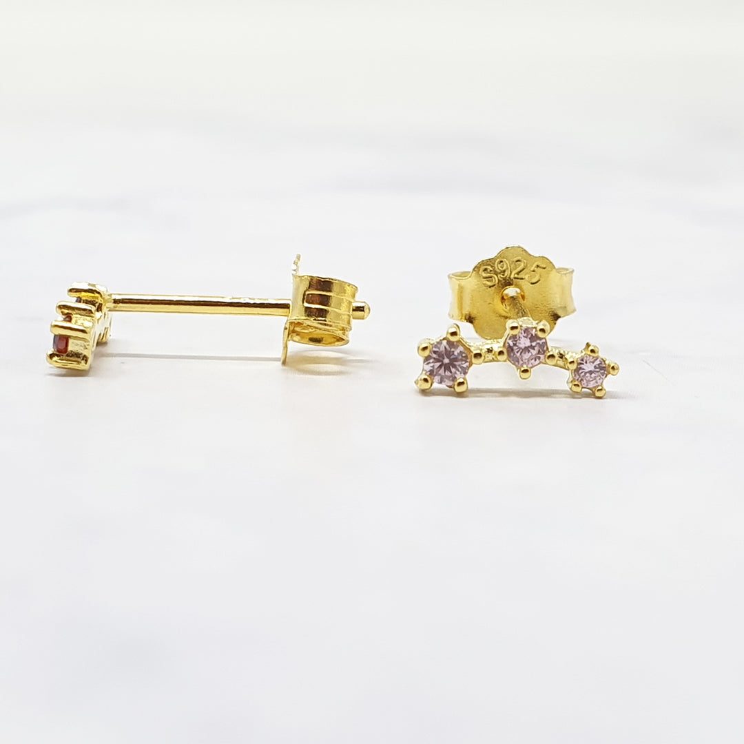 Pink Tourmaline October Birthstone Small Stud Earrings