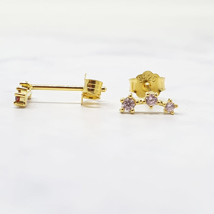 Pink Tourmaline October Birthstone Small Stud Earrings