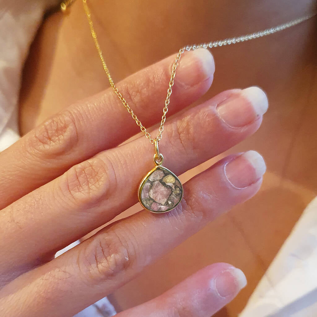 18ct Gold Plated Pink Tourmaline Fine Necklace