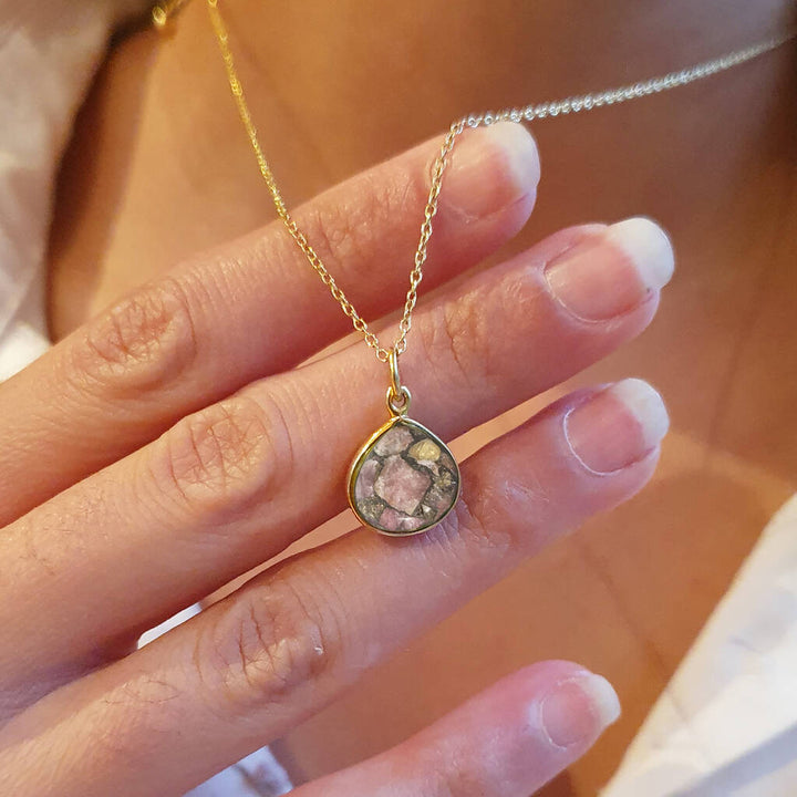 18ct Gold Plated Pink Tourmaline Fine Necklace
