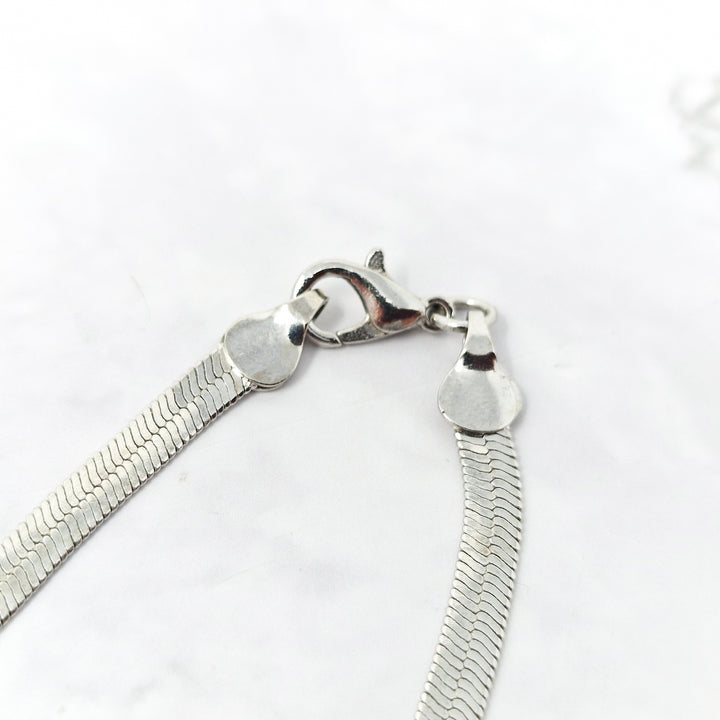 Herringbone Rhodium Filled 4mm 18 Inch Snake Necklace