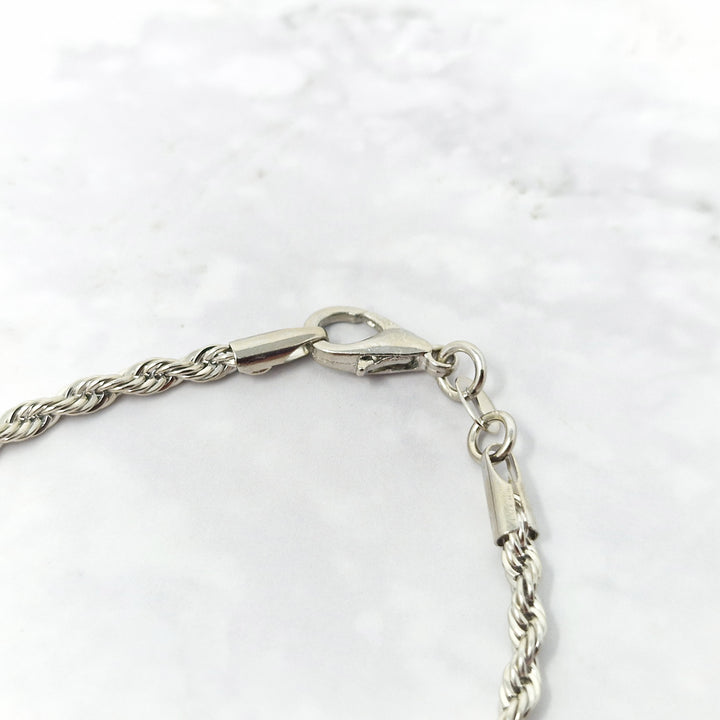 Rope Chain Shiny Silver Minimalist Elegant Bracelet