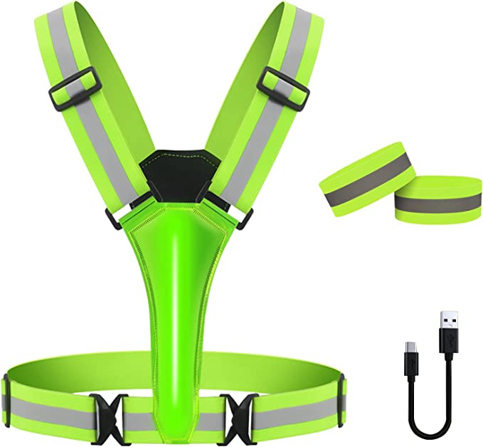 Reflective Vest Adjustable With 2 Reflective Armbands High Visibility For Running or Walking Dog