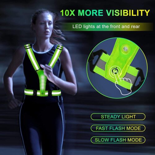 Reflective Vest Adjustable With 2 Reflective Armbands High Visibility For Running or Walking Dog