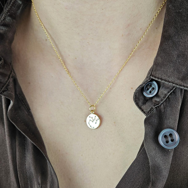 Sagittarius Gold Plated Constellation Star Map Pendant Charm Necklace