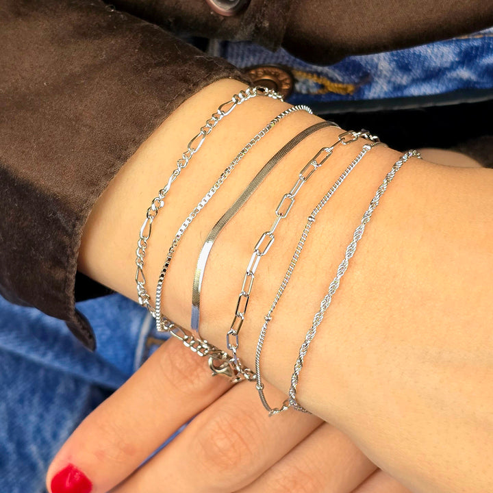 Silver Everyday Minimalist Box Chain Bracelet