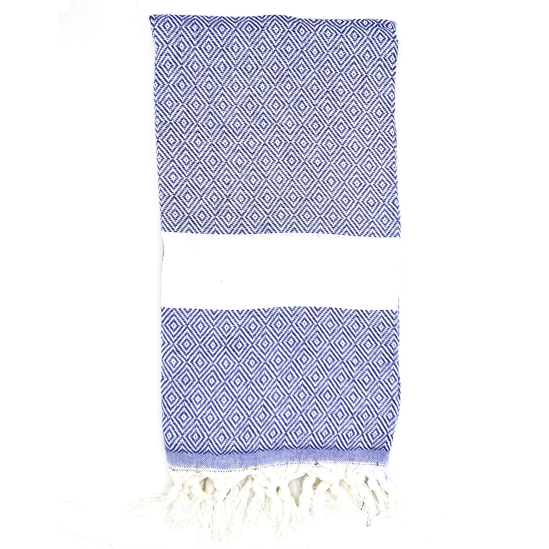 Dark Blue Organic Cotton Turkish Travel Towel