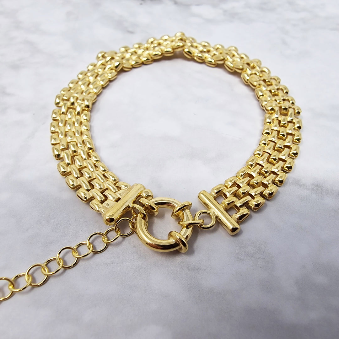 Chiara Woven Mesh Gold Bracelet