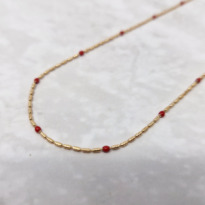 Felicia Rouge Beaded Necklace