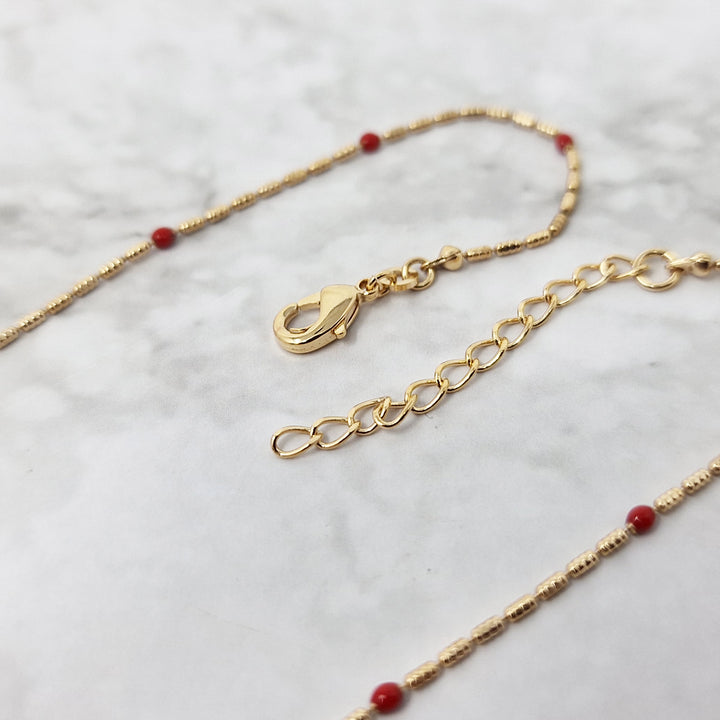 Felicia Rouge Beaded Necklace