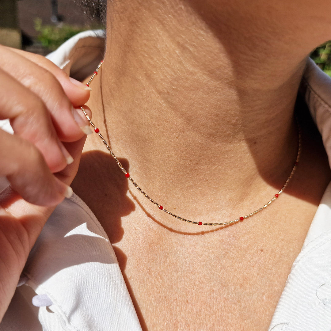 Felicia Rouge Beaded Necklace