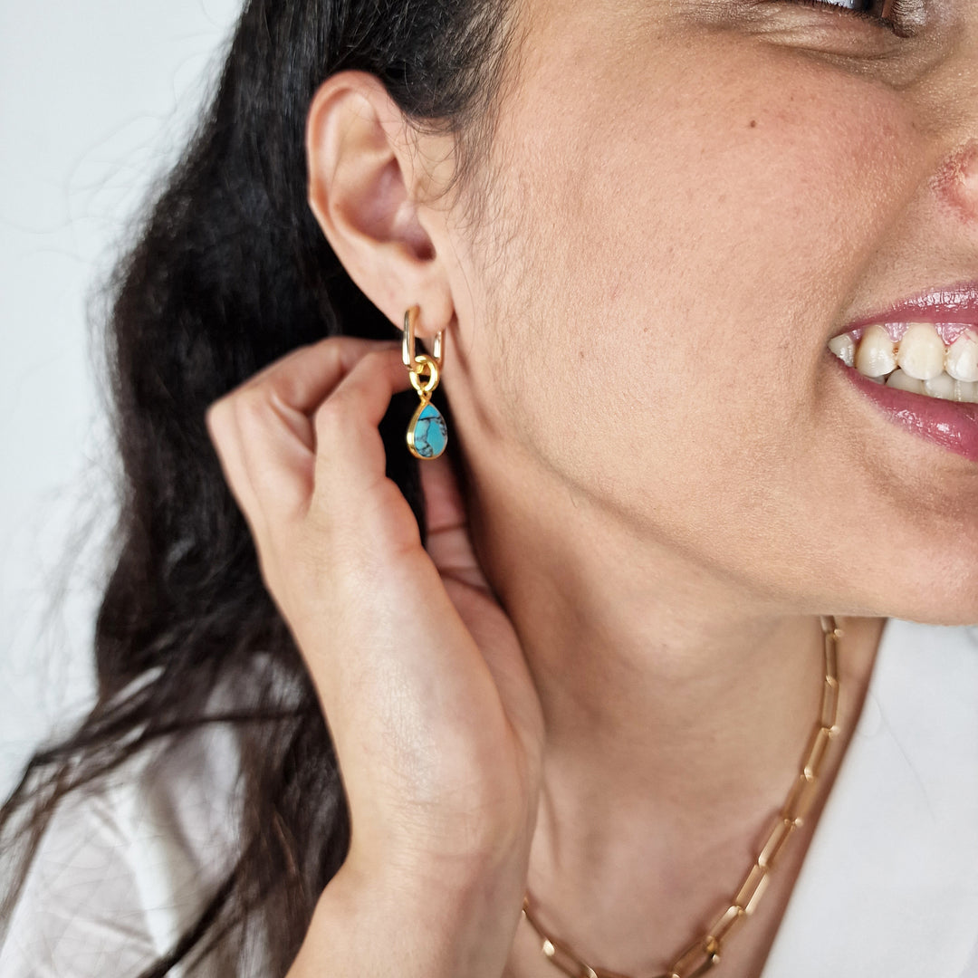 18k Gold Vermeil Plated Charm Earrings Mini