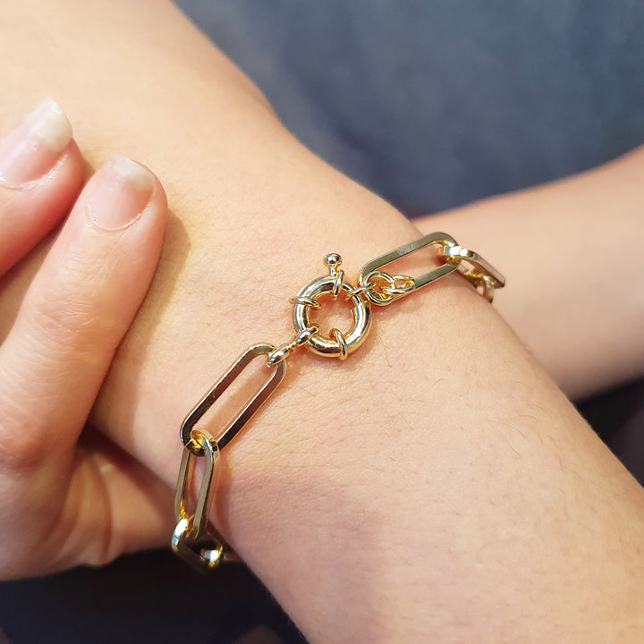 18k Gold Filled Paperclip Bracelet