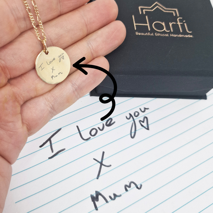 18ct Gold Vermeil Plated Actual Kids Drawing Necklace