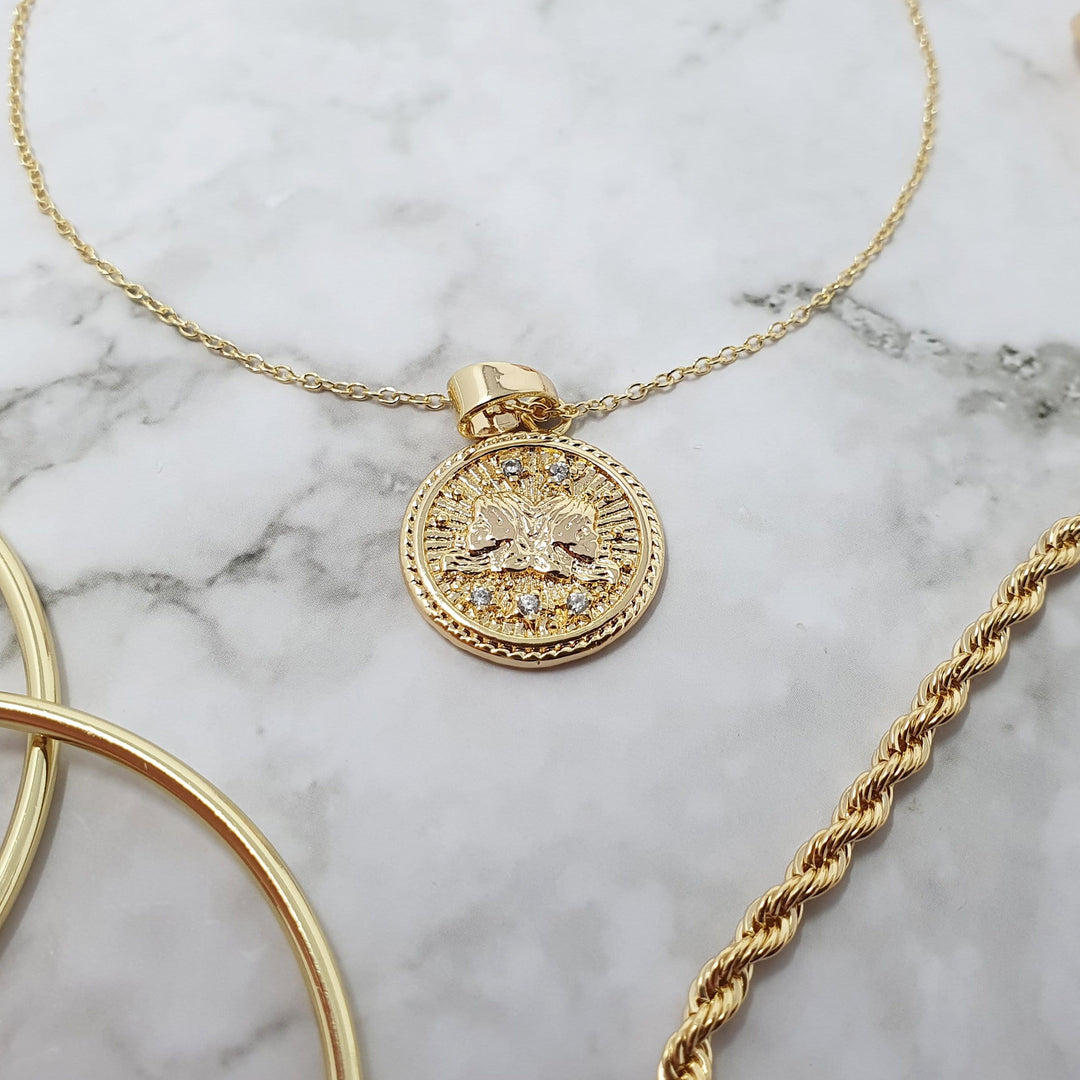 18k gold Gemini zodiac pendant charms