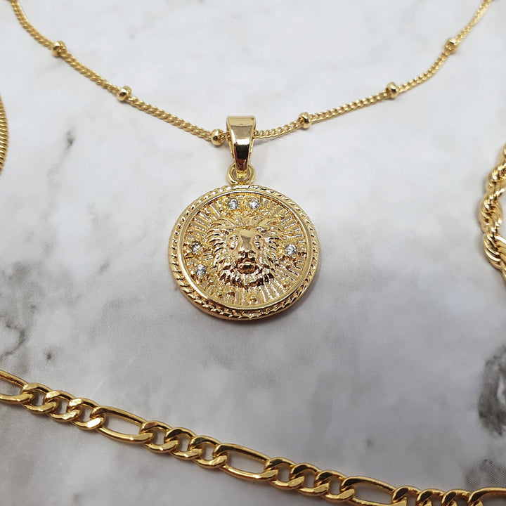 18k gold Leo zodiac pendant charms