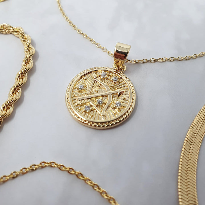 18k gold Sagittarrius zodiac pendant charms