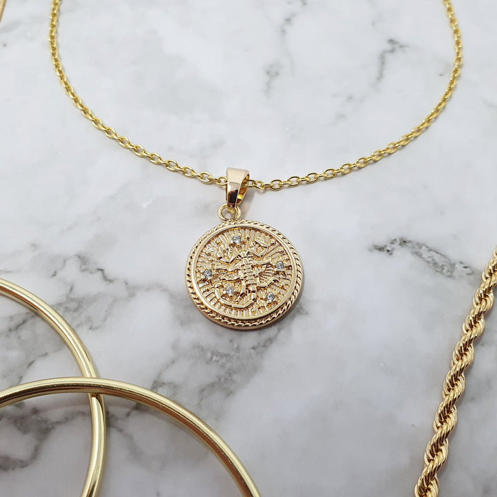 18k gold Scorpio zodiac pendant charms