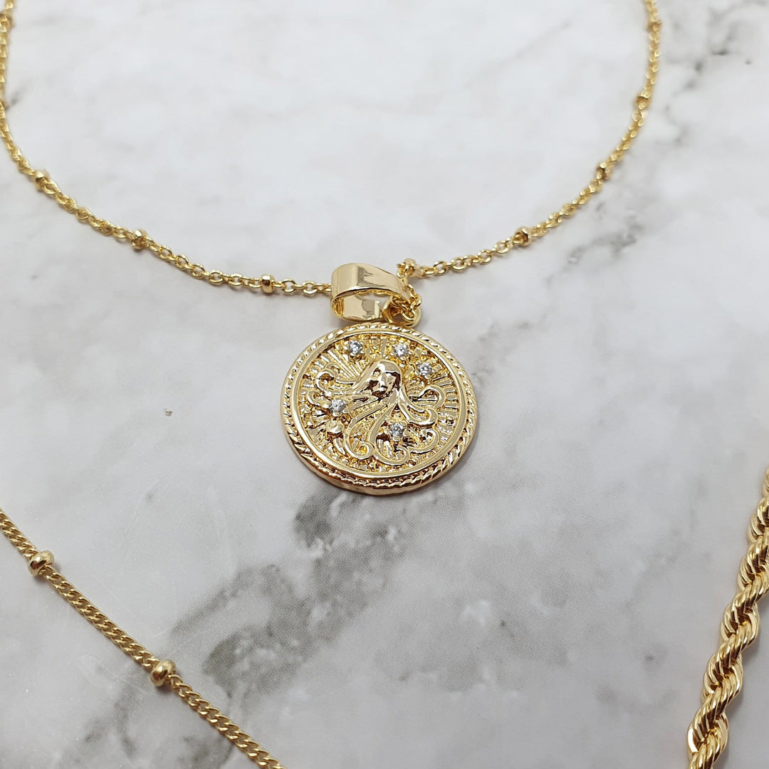 18k gold Virgo  zodiac pendant charms